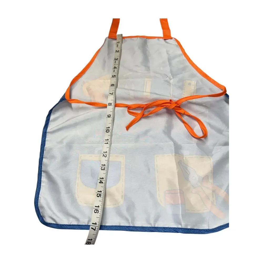Kids Denim Tool Print Novelty Apron Costume Cooking Art Ages 4-8 - Picture 6 of 6